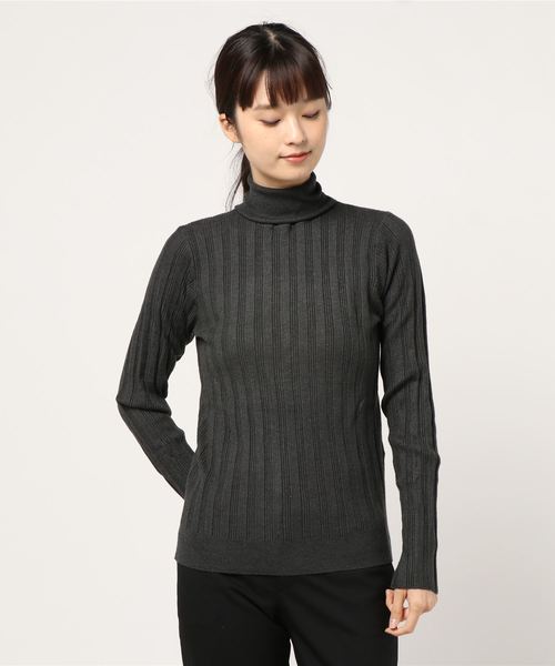 AMERICAN HOLIC（アメリカンホリック）の「針抜きテレコタートルネックニットプルオーバー　＊（ニット/セーター・レディース・マスタード/モカ/ブラック/グレー系その他2/グリーン/アイボリー/ホワイト系その他4/ブルー系その他2・M/L）」の22枚目の写真