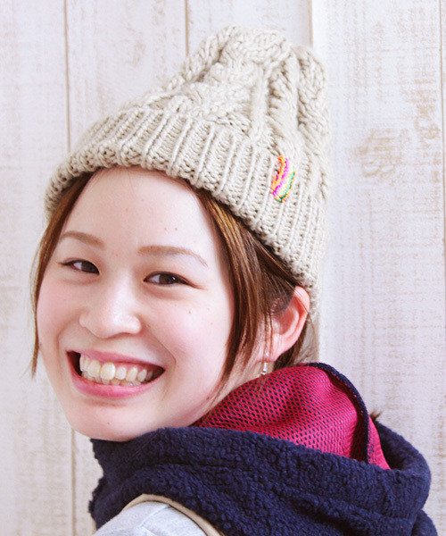 チチカカ（チチカカ）の「ペルーテープニッティングキャップ（ニットキャップ/ビーニー・レディース・ブルーグリーン/マスタード/ブラック/ベージュ/ネイビー・FREE）」の3枚目の写真