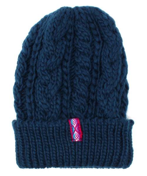 チチカカ（チチカカ）の「ペルーテープニッティングキャップ（ニットキャップ/ビーニー・レディース・ブルーグリーン/マスタード/ブラック/ベージュ/ネイビー・FREE）」の4枚目の写真