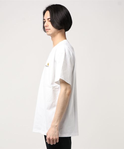 Carhartt WIP(カーハートダブリューアイピー)の「S/S AMERICAN SCRIPT T-SHIRT(Tシャツ/カットソー・メンズ・ホワイト/ブラック/ブラウン/サックスブルー/アッシュ・SMALL/MEDIUM/LARGE/X-LARGE/XX-LARGE/X-SMALL)」の6枚目の写真