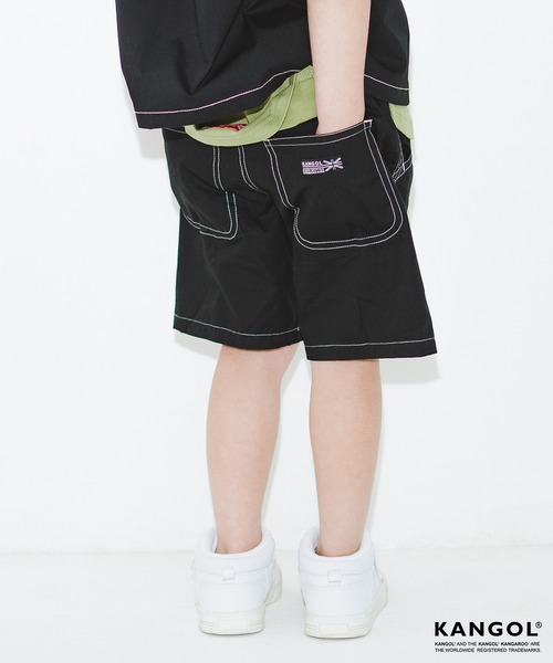 KANGOL（カンゴール）の「【KANGOL×RADCHAP】 ワークショートパンツ（その他パンツ・キッズ・オレンジ/ブラック・100cm/110cm/90cm/120cm/130cm/150cm/140cm）」の2枚目の写真