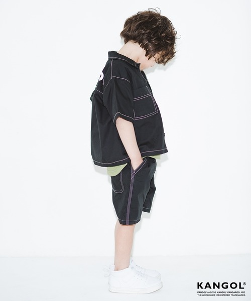 KANGOL（カンゴール）の「【KANGOL×RADCHAP】 ワークショートパンツ（その他パンツ・キッズ・オレンジ/ブラック・100cm/110cm/90cm/120cm/130cm/150cm/140cm）」の5枚目の写真