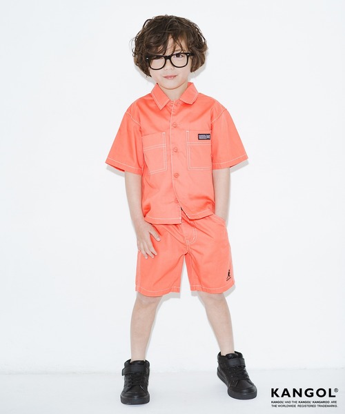 KANGOL（カンゴール）の「【KANGOL×RADCHAP】 ワークショートパンツ（その他パンツ・キッズ・オレンジ/ブラック・100cm/110cm/90cm/120cm/130cm/150cm/140cm）」の8枚目の写真