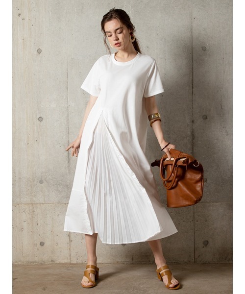 Owlspale オールズペール の 切替プリーツ半袖ワンピース ワンピース Wear