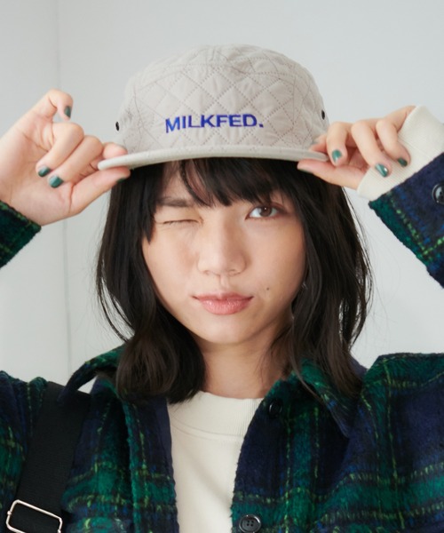MILKFED.（ミルクフェド）の「QUILTED JET CAP（キャップ・レディース・ライトピンク/ベージュ/ブラック・ONE SIZE）」の3枚目の写真
