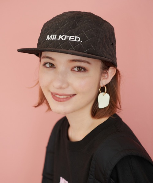 MILKFED.（ミルクフェド）の「QUILTED JET CAP（キャップ・レディース・ライトピンク/ベージュ/ブラック・ONE SIZE）」の2枚目の写真