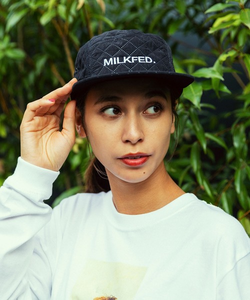 MILKFED.（ミルクフェド）の「QUILTED JET CAP（キャップ・レディース・ライトピンク/ベージュ/ブラック・ONE SIZE）」の5枚目の写真