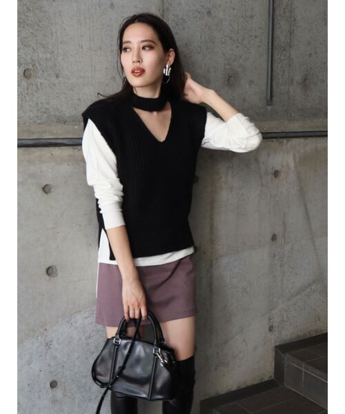 EMODA（エモダ）の「Wラインショルダーバッグ（ハンドバッグ・レディース・ブラック/ブラウン・FREE）」の3枚目の写真