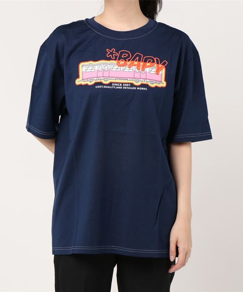 A BATHING APE(アベイシングエイプ)の「BPY BAPY TE SHORTSLE(Tシャツ/カットソー・レディース・ネイビー/パープル系その他・SMALL/X-SMALL)」の1枚目の写真