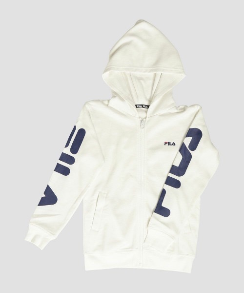 FILA(フィラ)の「【FILA / フィラ】 キッズスウェットジップパーカー / アウトドア スポーツ スポーティーカジュアル / ワンマイルウェア / ルームウェア(パーカー・キッズ・ブラック/杢グレー/ネイビー/ホワイト・170/160/140/150)」の2枚目の写真
