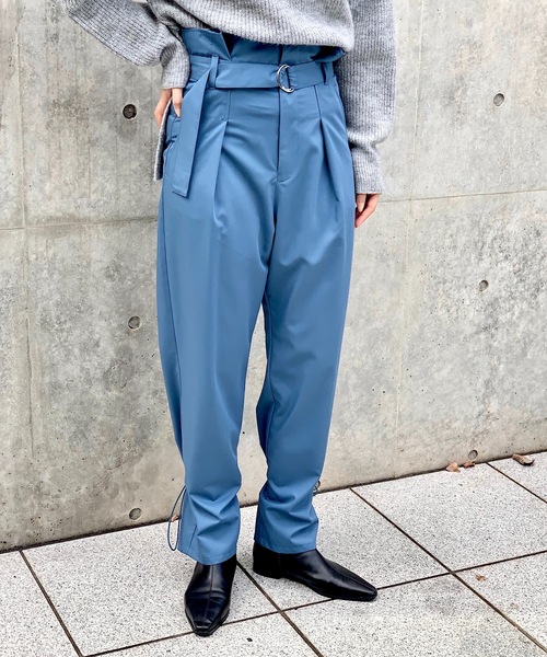 CIAOPANIC(チャオパニック)の「裾ドロストギャザーパンツ(パンツ)」|サックスブルー