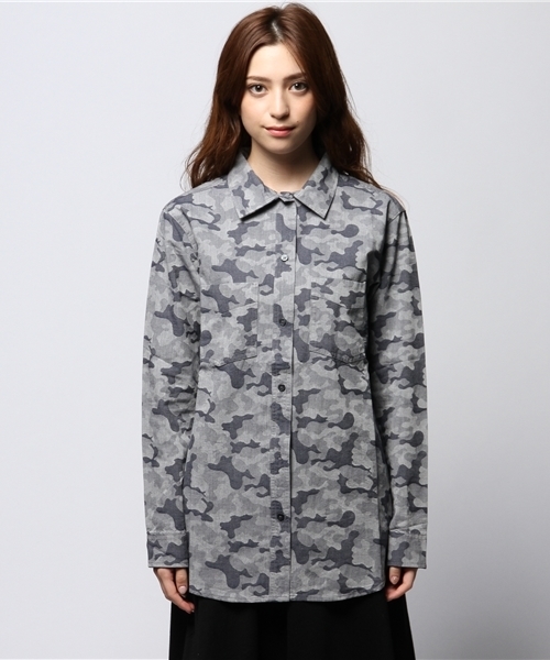 ROSE BUD（ローズバッド）の「S-LSH-14203 CAMOUFLAGE L/S（シャツ/ブラウス・レディース・ブラック/カーキ・ONE SIZE）」の11枚目の写真