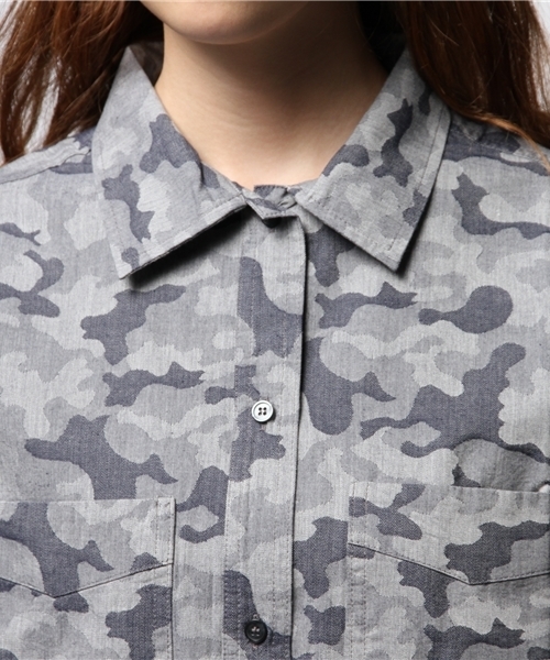 ROSE BUD（ローズバッド）の「S-LSH-14203 CAMOUFLAGE L/S（シャツ/ブラウス・レディース・ブラック/カーキ・ONE SIZE）」の7枚目の写真