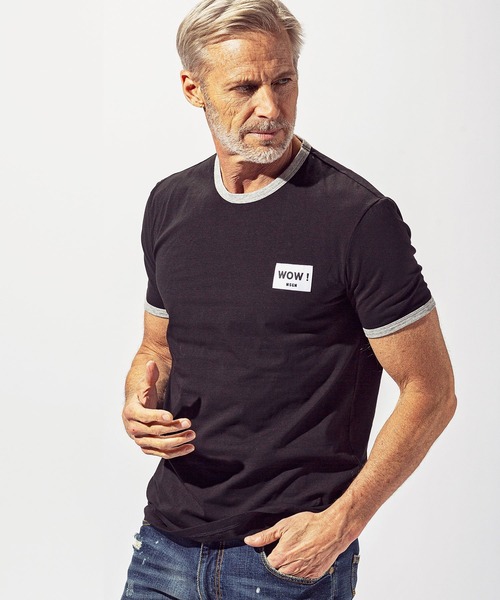 MSGM(エムエスジーエム)の「MSGM(エムエスジーエム) クルーネックTシャツ半袖(Tシャツ/カットソー・メンズ・ピンク/ブラック×グレー/ホワイト×グレー・S/M/L/XL/XS/XXL)」の3枚目の写真