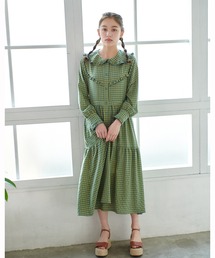 MILKFED. | PLAID RUFFLE DRESS(ワンピース)