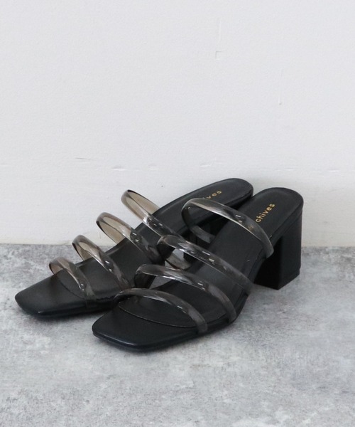 archives(アルシーヴ)の「4ラインクリアミュール(サンダル・レディース・ベージュ/オフホワイト/ブラック/モカ・MEDIUM/LARGE)」の3枚目の写真