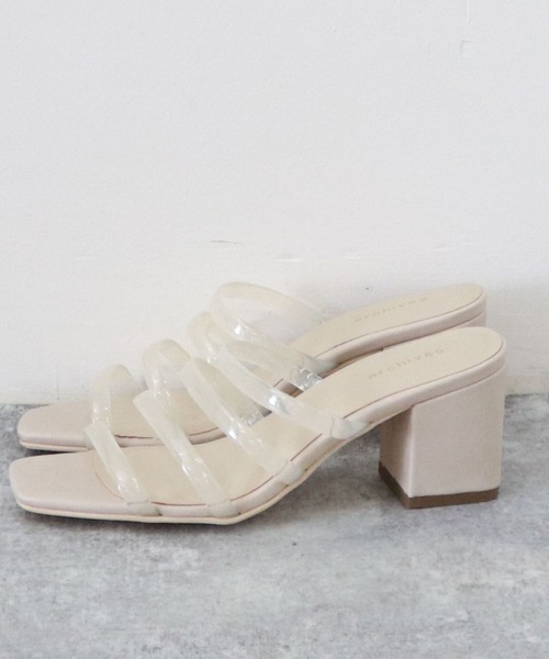 archives(アルシーヴ)の「4ラインクリアミュール(サンダル・レディース・ベージュ/オフホワイト/ブラック/モカ・MEDIUM/LARGE)」の7枚目の写真