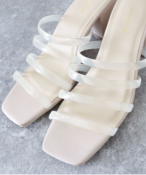 archives(アルシーヴ)の「4ラインクリアミュール(サンダル・レディース・ベージュ/オフホワイト/ブラック/モカ・MEDIUM/LARGE)」の10枚目の写真