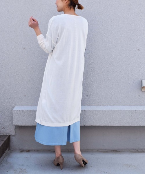 PICCIN（ピッチン）の「16G UVカットロングカーディガン（カーディガン/ボレロ・レディース・ホワイト/ブラック/ブルー/エメラルド/チェリーピンク・M）」の20枚目の写真