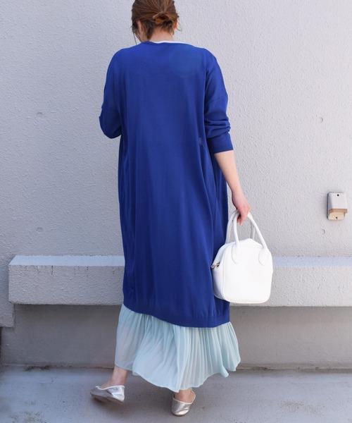 PICCIN（ピッチン）の「16G UVカットロングカーディガン（カーディガン/ボレロ・レディース・ホワイト/ブラック/ブルー/エメラルド/チェリーピンク・M）」の21枚目の写真