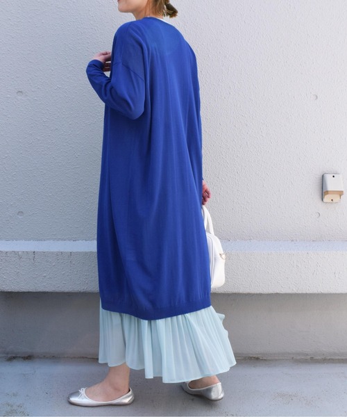 PICCIN（ピッチン）の「16G UVカットロングカーディガン（カーディガン/ボレロ・レディース・ホワイト/ブラック/ブルー/エメラルド/チェリーピンク・M）」の12枚目の写真