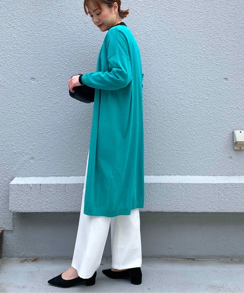 PICCIN（ピッチン）の「16G UVカットロングカーディガン（カーディガン/ボレロ・レディース・ホワイト/ブラック/ブルー/エメラルド/チェリーピンク・M）」の19枚目の写真