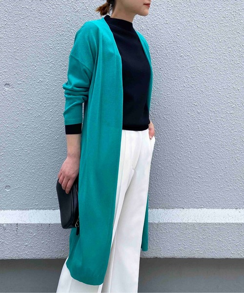 PICCIN（ピッチン）の「16G UVカットロングカーディガン（カーディガン/ボレロ・レディース・ホワイト/ブラック/ブルー/エメラルド/チェリーピンク・M）」の6枚目の写真