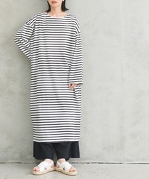 ボーダーカットソーワンピース