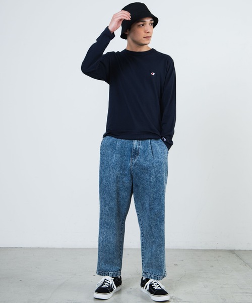 Champion(チャンピオン)の「WEGO/Champion刺繍ロングスリーブTシャツ(Tシャツ/カットソー・メンズ・ホワイト/ブラック/ダークグリーン/ネイビー/杢グレー・SMALL/MEDIUM/LARGE/X-LARGE)」の10枚目の写真