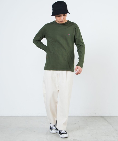 Champion(チャンピオン)の「WEGO/Champion刺繍ロングスリーブTシャツ(Tシャツ/カットソー・メンズ・ホワイト/ブラック/ダークグリーン/ネイビー/杢グレー・SMALL/MEDIUM/LARGE/X-LARGE)」の21枚目の写真
