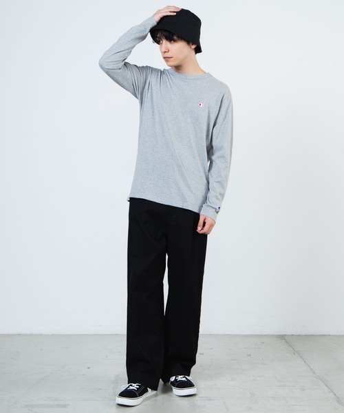 Champion(チャンピオン)の「WEGO/Champion刺繍ロングスリーブTシャツ(Tシャツ/カットソー・メンズ・ホワイト/ブラック/ダークグリーン/ネイビー/杢グレー・SMALL/MEDIUM/LARGE/X-LARGE)」の18枚目の写真