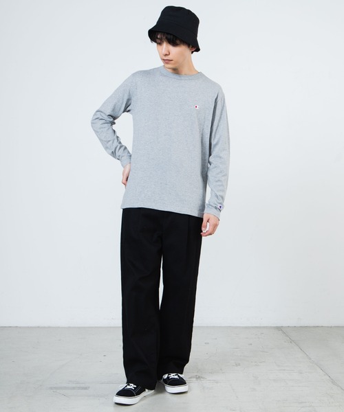 Champion(チャンピオン)の「WEGO/Champion刺繍ロングスリーブTシャツ(Tシャツ/カットソー・メンズ・ホワイト/ブラック/ダークグリーン/ネイビー/杢グレー・SMALL/MEDIUM/LARGE/X-LARGE)」の22枚目の写真