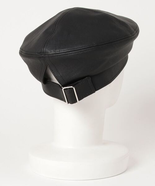 Figments（フィグメンツ）の「ベルト付きフェイクレザーベレー帽（ハンチング/ベレー帽・レディース・ブラック・FREE）」の3枚目の写真