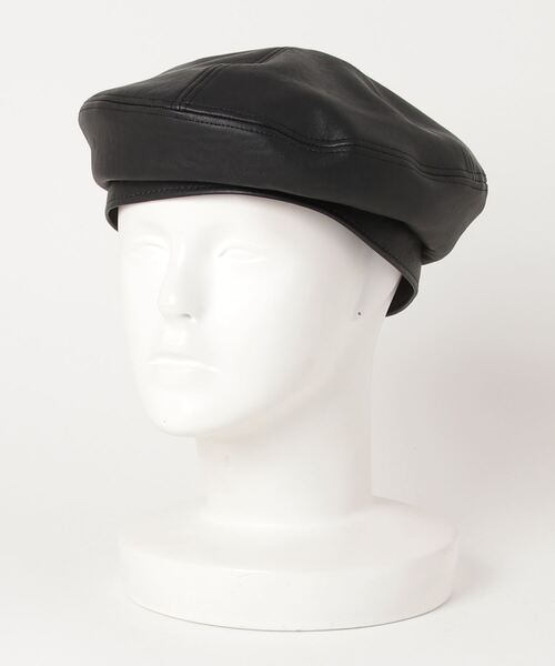 Figments（フィグメンツ）の「ベルト付きフェイクレザーベレー帽（ハンチング/ベレー帽・レディース・ブラック・FREE）」の6枚目の写真