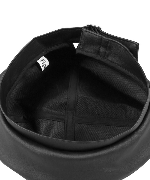 Figments（フィグメンツ）の「ベルト付きフェイクレザーベレー帽（ハンチング/ベレー帽・レディース・ブラック・FREE）」の2枚目の写真