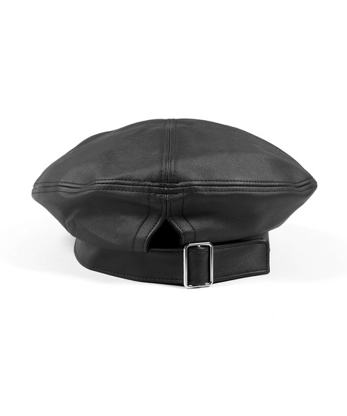 Figments（フィグメンツ）の「ベルト付きフェイクレザーベレー帽（ハンチング/ベレー帽・レディース・ブラック・FREE）」の4枚目の写真