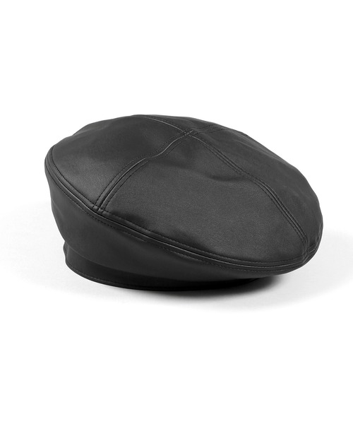 Figments（フィグメンツ）の「ベルト付きフェイクレザーベレー帽（ハンチング/ベレー帽・レディース・ブラック・FREE）」の9枚目の写真