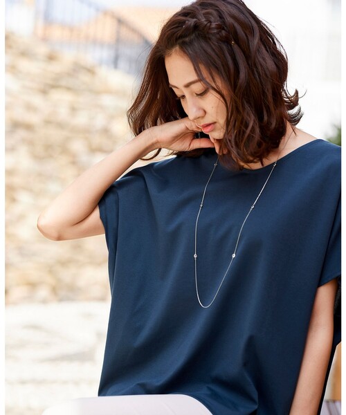 Tiaclasse(ティアクラッセ)の「【撥水加工・洗える】大人上品なドルマンスリーブトップス(Tシャツ/カットソー・レディース・ブラック/ダークブラウン/オフホワイト/グリーン/キャメル・FREE)」の19枚目の写真
