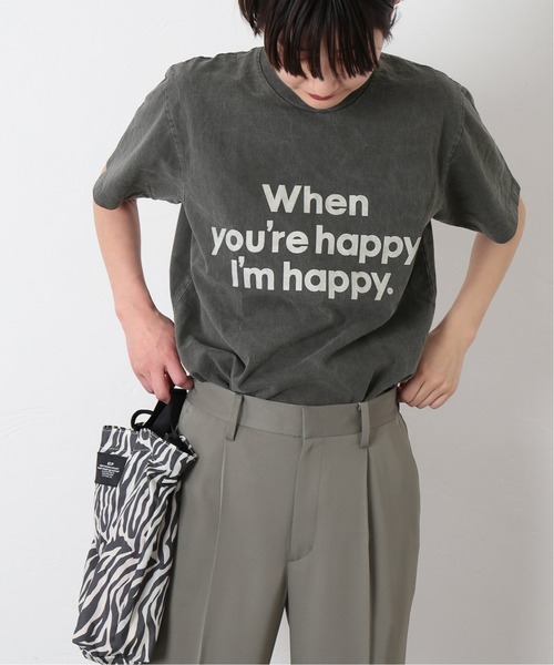 MIXTA(ミクスタ)の「【MIXTA/ミクスタ】別注 WHEN YOURE HAPPY IM HAPPY:Tシャツ◆(Tシャツ/カットソー・レディース・ナチュラル/ブラック・MEDIUM)」の2枚目の写真