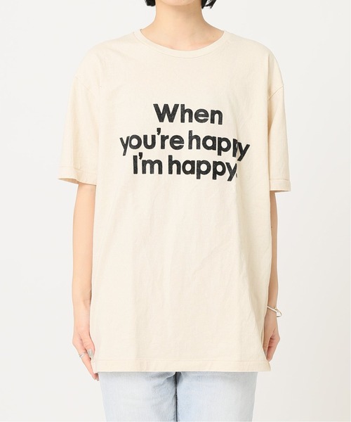 MIXTA(ミクスタ)の「【MIXTA/ミクスタ】別注 WHEN YOURE HAPPY IM HAPPY:Tシャツ◆(Tシャツ/カットソー・レディース・ナチュラル/ブラック・MEDIUM)」の15枚目の写真