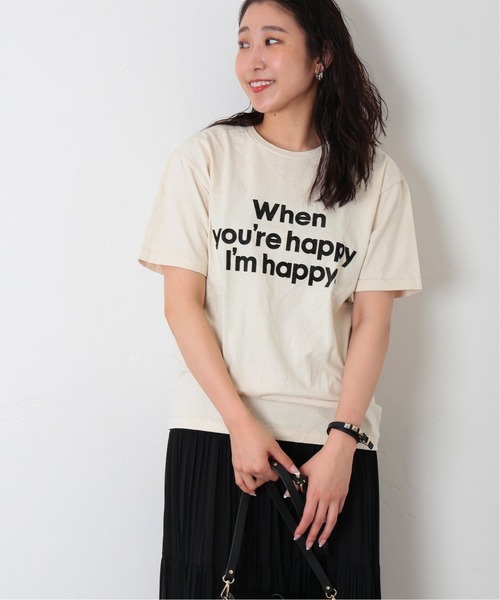 MIXTA(ミクスタ)の「【MIXTA/ミクスタ】別注 WHEN YOURE HAPPY IM HAPPY:Tシャツ◆(Tシャツ/カットソー・レディース・ナチュラル/ブラック・MEDIUM)」の9枚目の写真