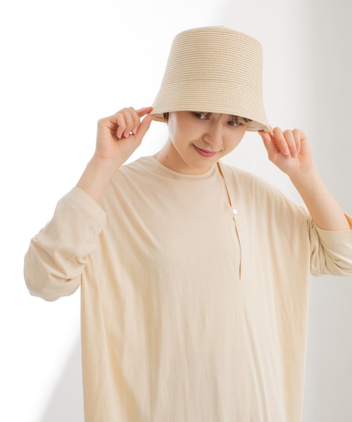 KBF(ケイビーエフ)の「ペーパーバケットHAT(ハット・レディース・ブラック/アイボリー・ONE)」の4枚目の写真