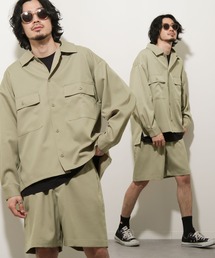 UNCORD | 【UNCORD】ストレッチBIG長袖シャツ&ワイドショーツセットアップ/イージーケア(セットアップ)