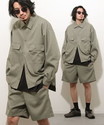 UNCORD | 【UNCORD】ストレッチBIG長袖シャツ＆ワイドショーツセットアップ/イージーケア(セットアップ)