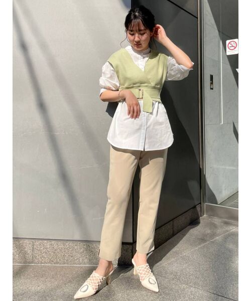 MURUA(ムルーア)の「ニットベストコンビハーフシャツ(シャツ/ブラウス・レディース・ブラック/ライトグリーン/ライトブルー/ベージュ・FREE)」の20枚目の写真