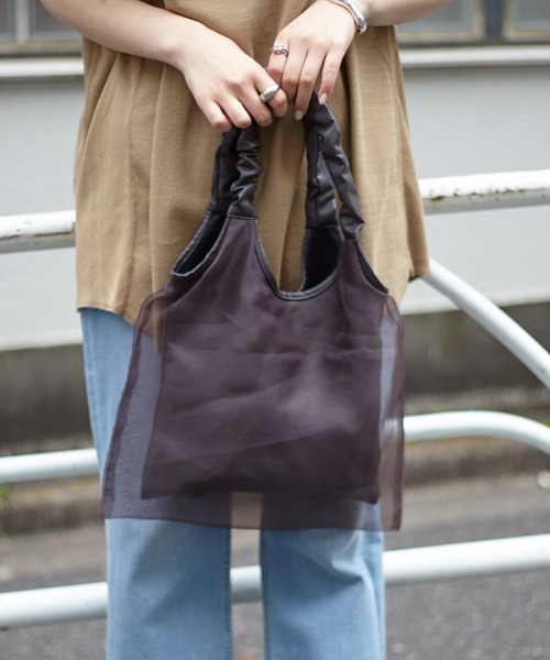 CIAOPANIC TYPY(チャオパニックティピー)の「ハンドルギャザーバッグ(トートバッグ・レディース・ブラウン/ベージュ/パープル・ONE SIZE)」の2枚目の写真