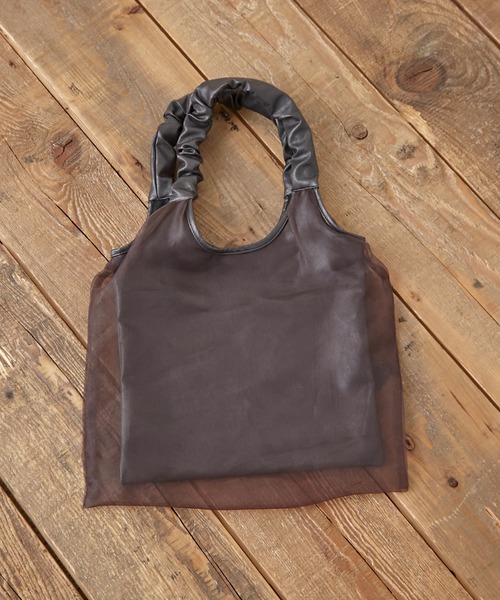 CIAOPANIC TYPY(チャオパニックティピー)の「ハンドルギャザーバッグ(トートバッグ・レディース・ブラウン/ベージュ/パープル・ONE SIZE)」の9枚目の写真