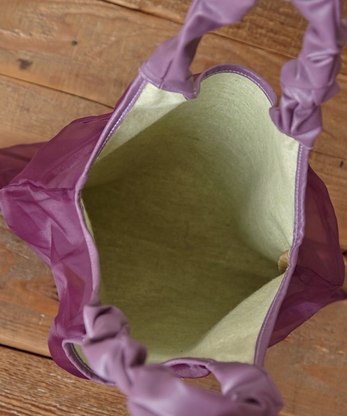 CIAOPANIC TYPY(チャオパニックティピー)の「ハンドルギャザーバッグ(トートバッグ・レディース・ブラウン/ベージュ/パープル・ONE SIZE)」の5枚目の写真