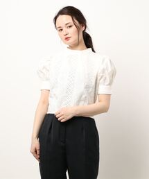 FREE'S MART | エンブロイダリーバックボタン半袖ブラウス(シャツ/ブラウス)