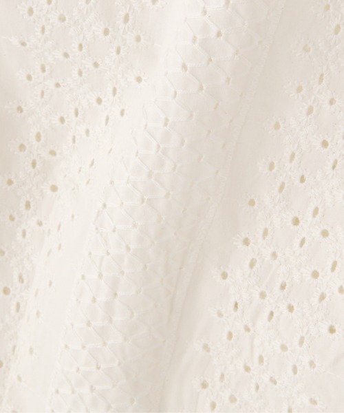 FREE'S MART（フリーズマート）の「エンブロイダリーバックボタン半袖ブラウス（シャツ/ブラウス・レディース・ホワイト/ブラック/パープル・FREE）」の10枚目の写真